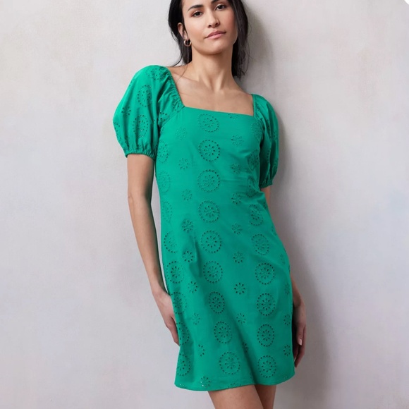 Lauren Conrad Short Puff Sleeve Squareneck Mini Dress - Picture 9 of 11